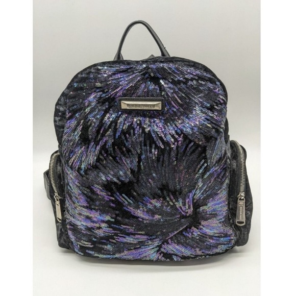 Steve Madden Black and Purple Abstract Backpack - Picture 1 of 9